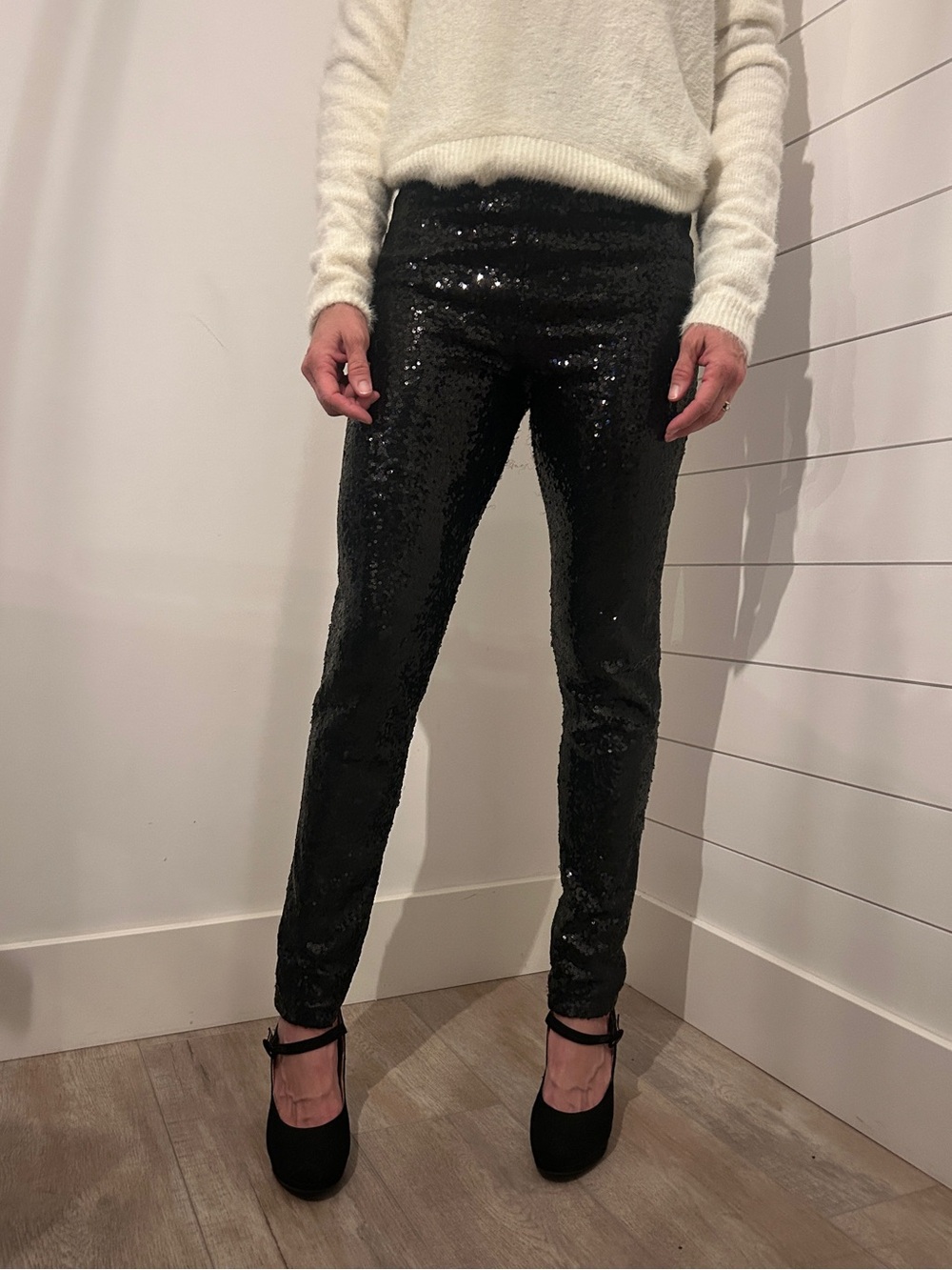 Lulu's Black Sequin Slim Party Pants